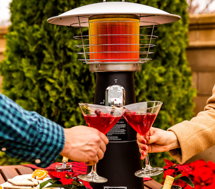 Patio heater on table
